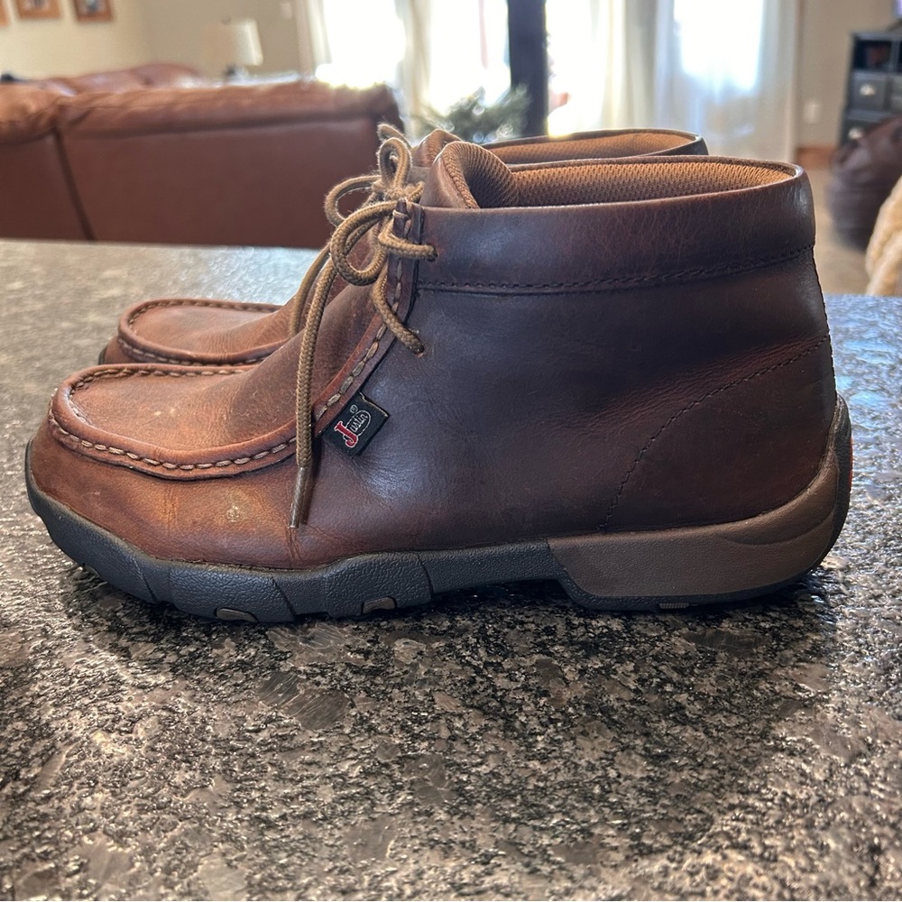 JUSTIN MEN'S 4" CAPPIE DARK BROWN MOC TOE WORK SHOE